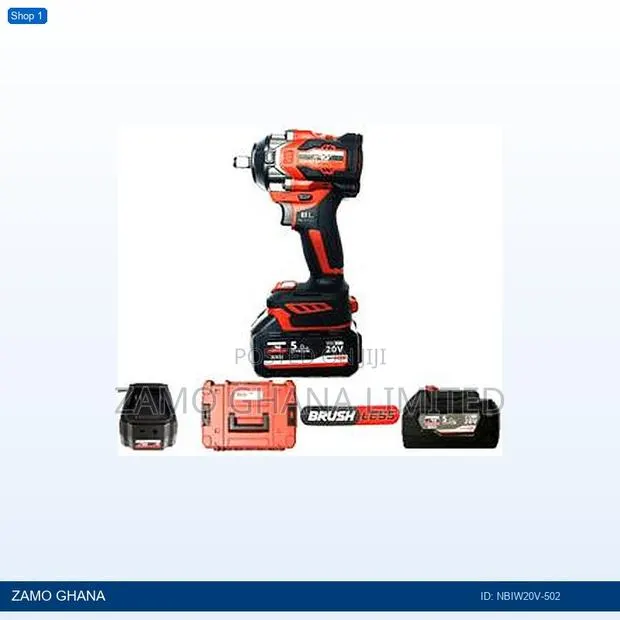 20v Impact Wrench 1/2 Inch Brushless 550nm Li-Ion Cordle - Nbiw20v-502 · Photo 1
