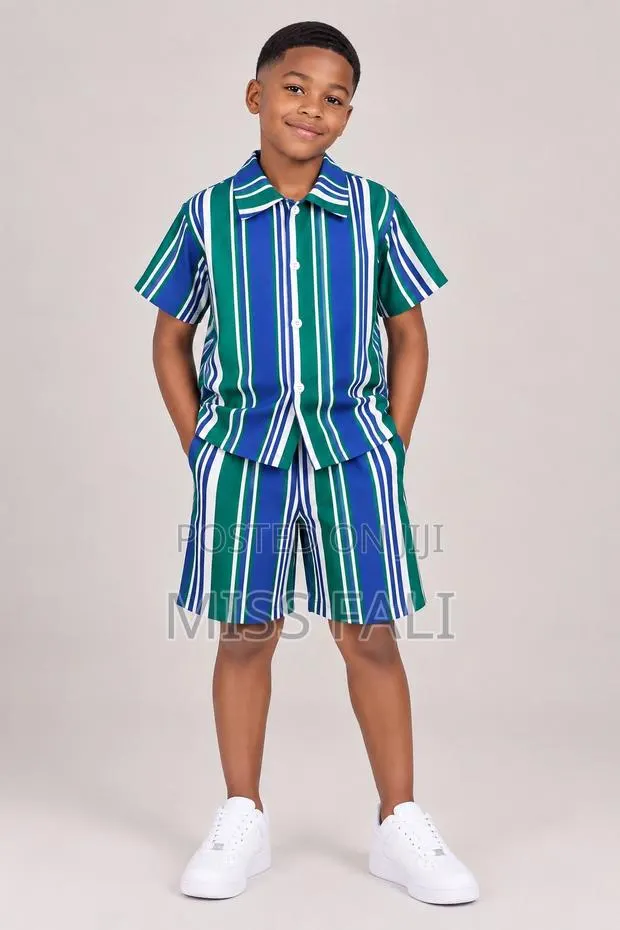 Blue and Green Stripe Co-Ords. 12-14Years · Photo 2