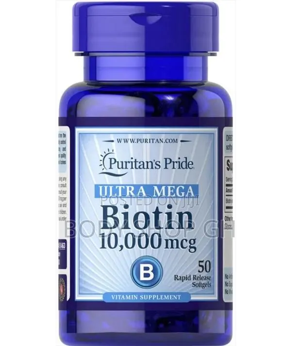 Puritans Pride Ultra Mega Biotin - 50 Softgels · Photo 1