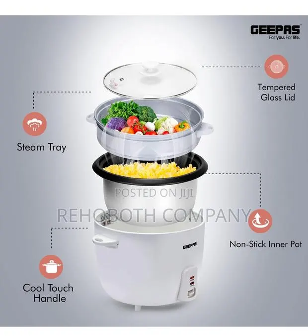 Geepas Rice Cooker Steamer 2.8 Liters · Photo 1
