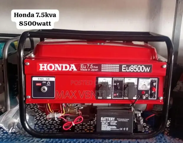 Red Honda 7.5kva Petrol 8500watt Generator Keystart 7.5kva · Photo 1