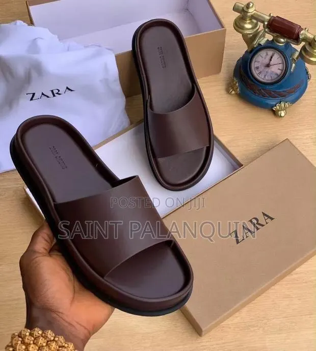 These Appear to Be Dark Brown Zara Minimalist Slide Sandals · Photo 1