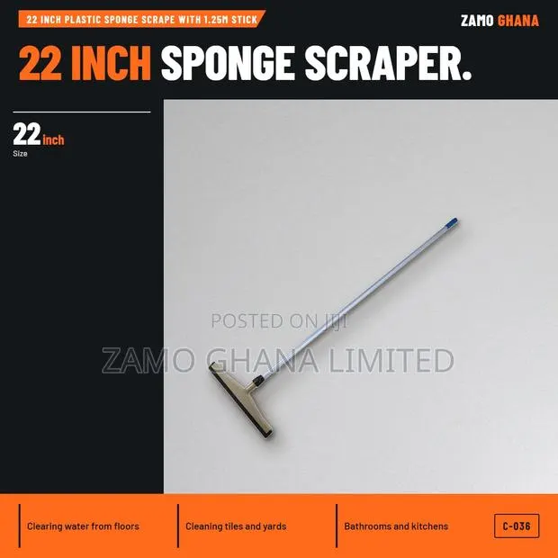 22 Inch Plastic Sponge Scrape With 1.25M Stick - C-036 · Photo 1