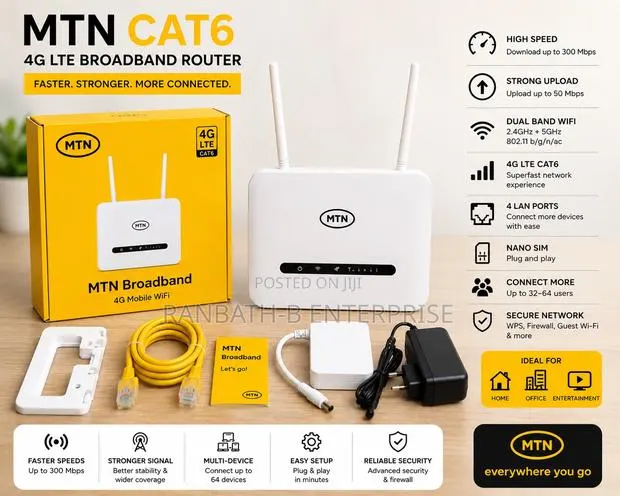 MTN Cat6 Wireless Router – Fast, Secure Reliable · Photo 1