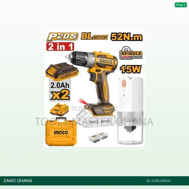 Cordless Drill 20v 2 Battery Coffee Grinder - Cosli240315 · Photo 1