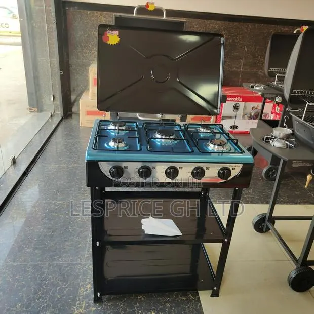 Stylishly Designed Top Tier 5 Burner Gas Stove With Shelf by Decakila · Photo 1