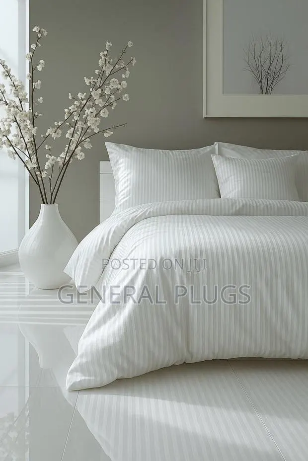Comfort Meet Hotel Standard ;White Stripped Duvet Cover Only · Photo 1