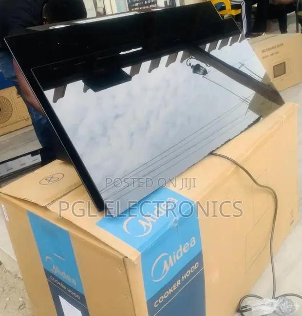 Midea 90cm Angled Cooker Hood W/ Black Tempered Glass | 90j72-B · Photo 1