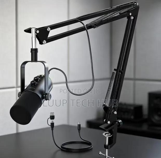 XLR/USB Podcast Microphone With Boom Arm Stand · Photo 1