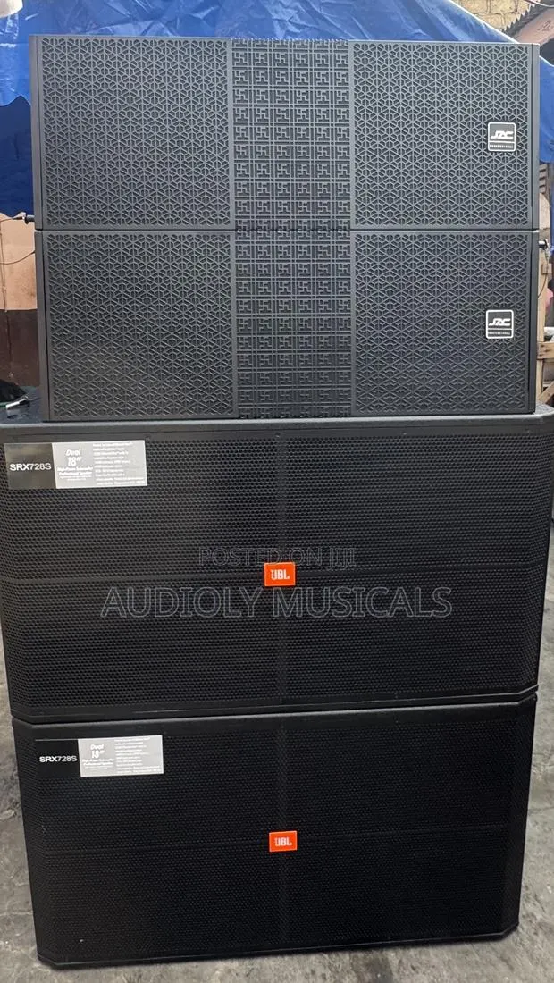 Pair of Double Bass Speaker (Jbl) and Pair of Line Arrays · Photo 1