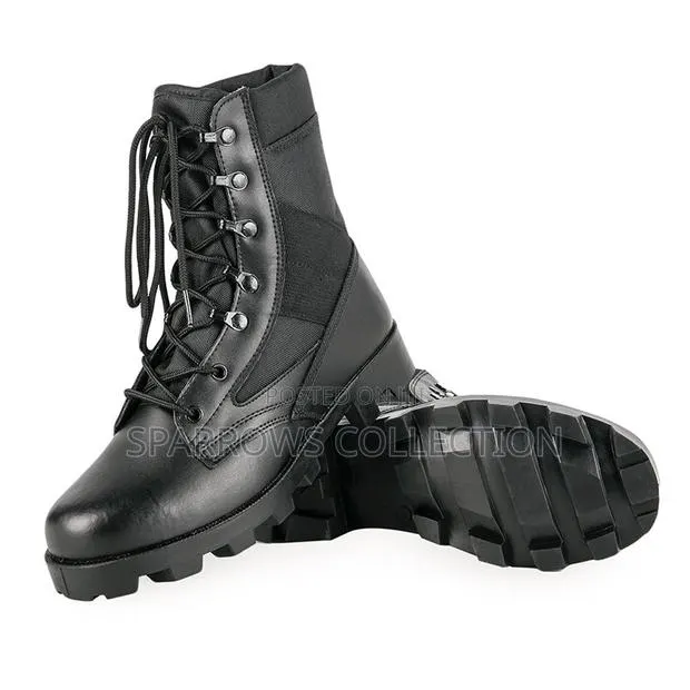 Military Siwar Black Leather Tactical Boots · Photo 1