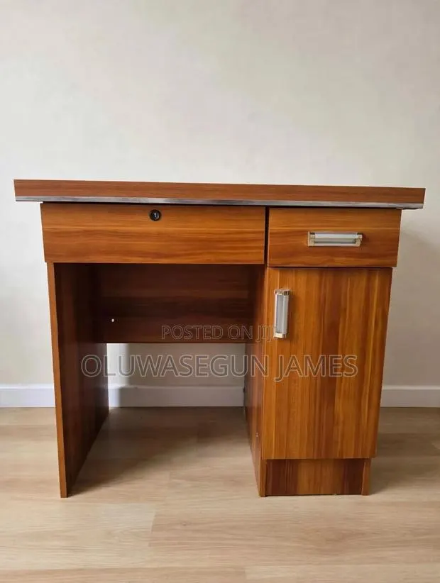 Neatly Used Wooden Office Desk With 2 Drawers and Cabinet - Takoradi · Photo 1