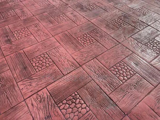 Brick Red Stamped Concrete#0002