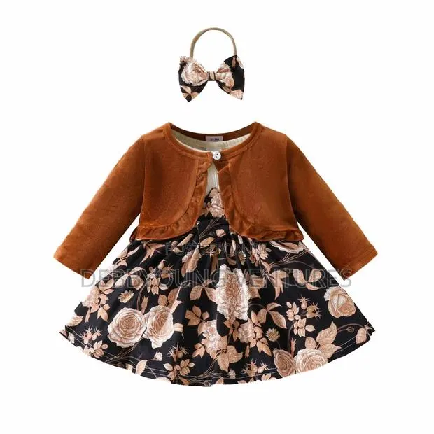 New Born Baby Girl Dress With Ruffled Coat · Photo 1