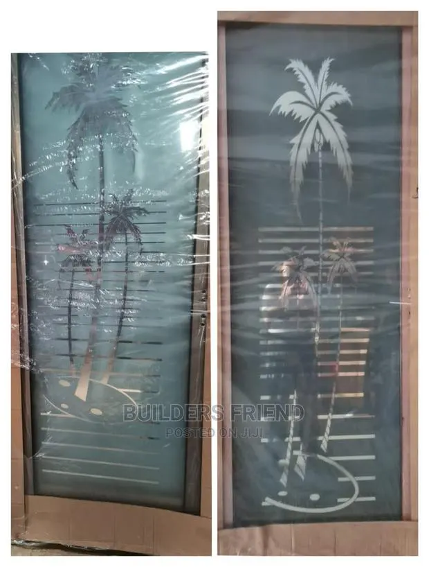 Bathroom Tempered Glass With Metal Frame Doors+Handles Set · Photo 1