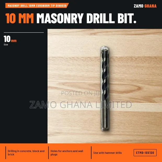 Masonry Drill 10Mm Euronorm Tip Din8039 - ETMD-10X120 · Photo 1