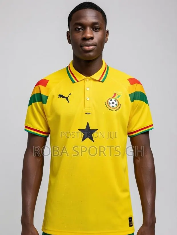 Ghana Retro-Inspired Black Yellow Jersey · Photo 1