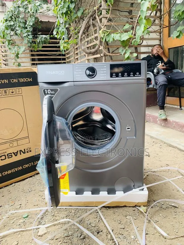 Shop the New Nasco Nasfl-Js10kg-S Front Load Washing Machine – 10kg · Photo 1