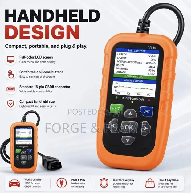 V119 Code Professional OBD2 Car Diagnostic Scanner · Photo 1