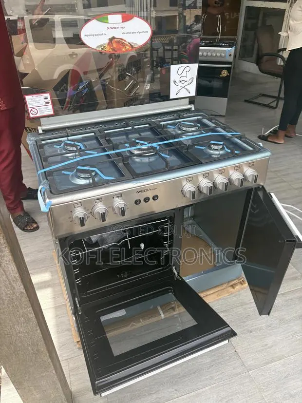 Mideatech 5-Burner 90x60cm Gas Cooker Half Inox · Photo 1