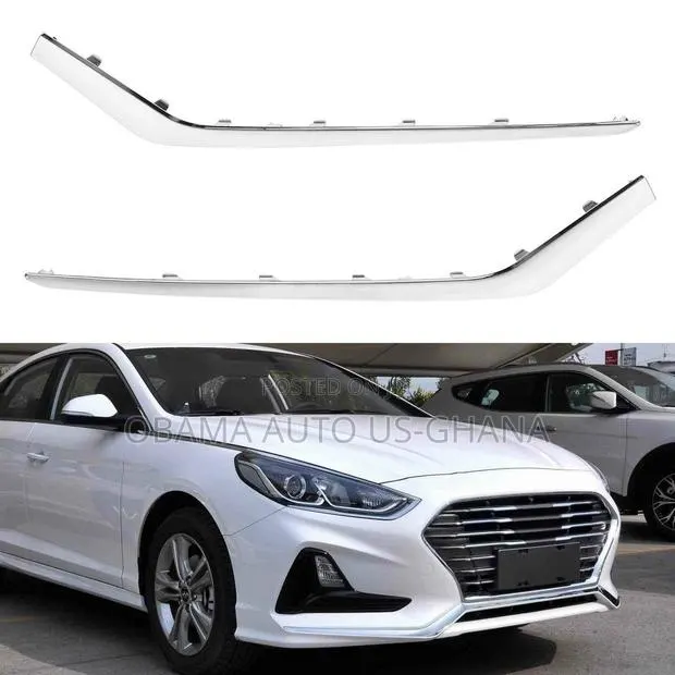 Hyundai Sonata 2018 2019 Front Bumper Chrome Shining Trim Fog Moulding · Photo 1
