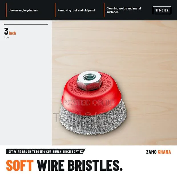 Sit Wire Brush Te80 M14 Cup Brush 3Inch Soft 1X - SIT-0127 · Photo 1