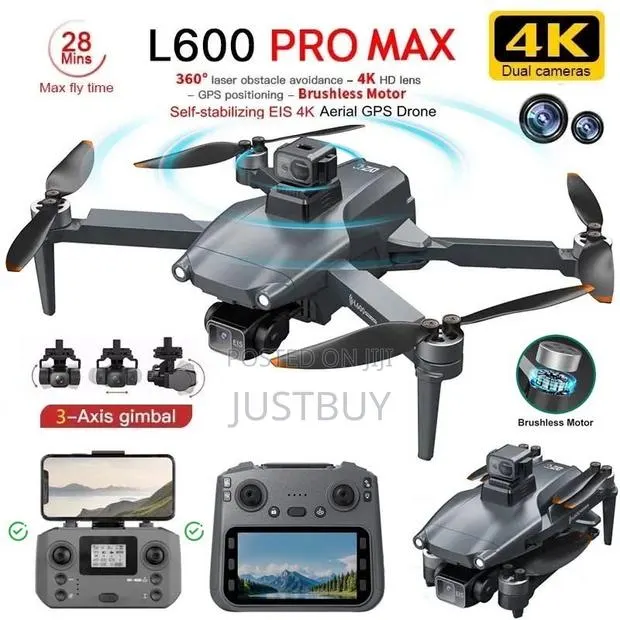 Used L600 PRO MAX Drone 4K - 3KM Range - For Sale - GH¢1150 · Photo 1