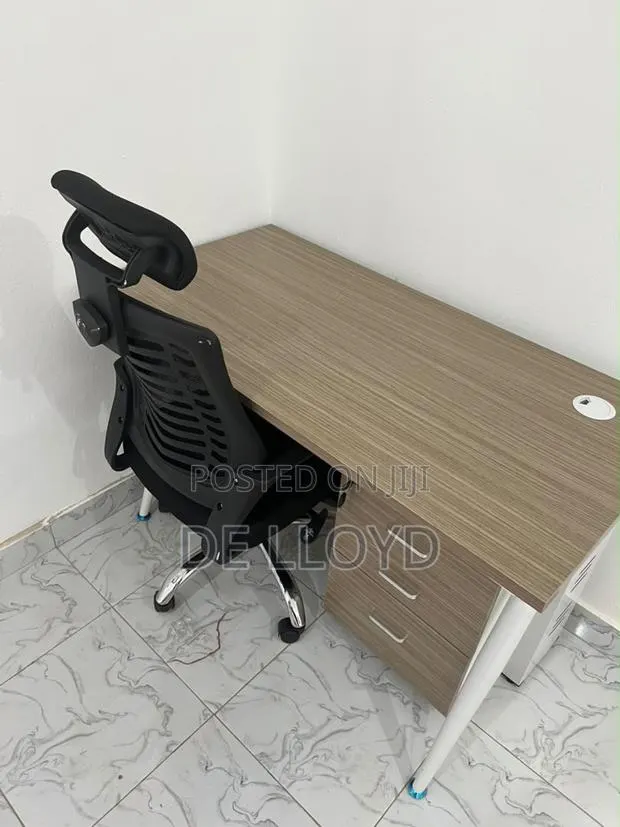 1.2 M Table With Carbinet and Office Chair · Photo 1