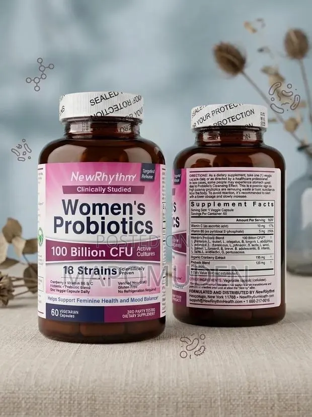 New Rhythm Women's Probiotics(100 Billion CFU) + Cranberry, Vit C B6