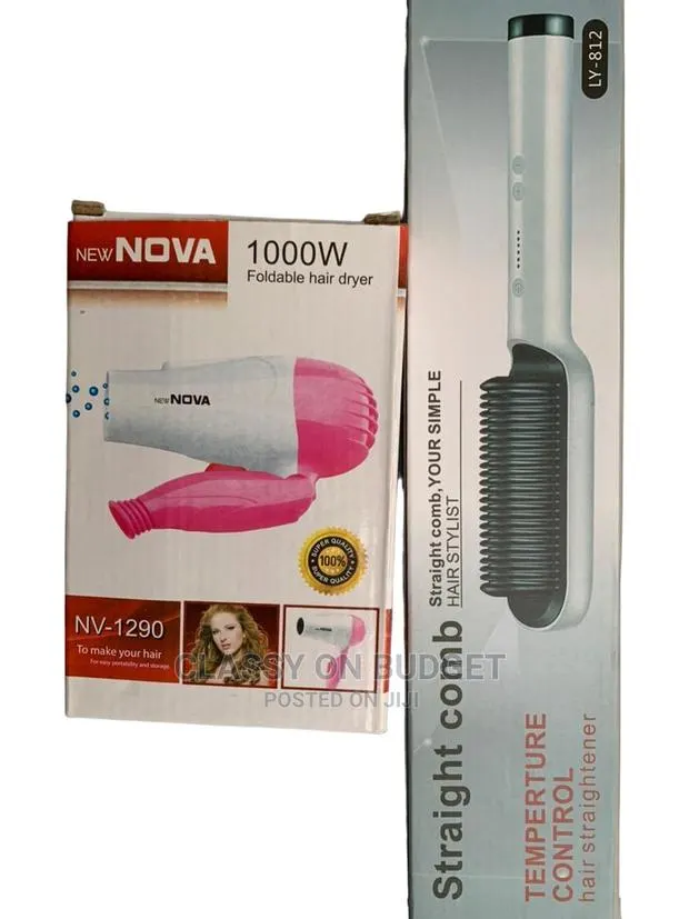 Straight Hot Comb and Mini Hair Dryer Combo · Photo 1