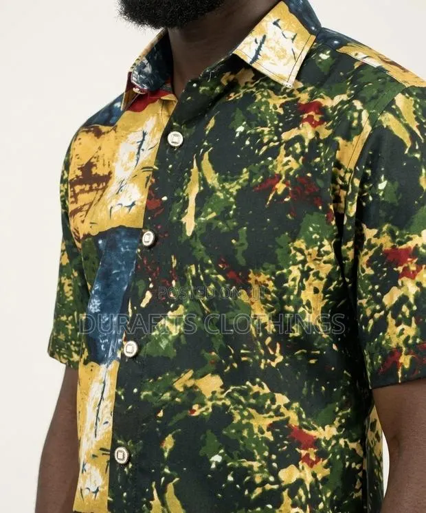 Stylish Men's Shirt With Multicolored African Pattern · Photo 1