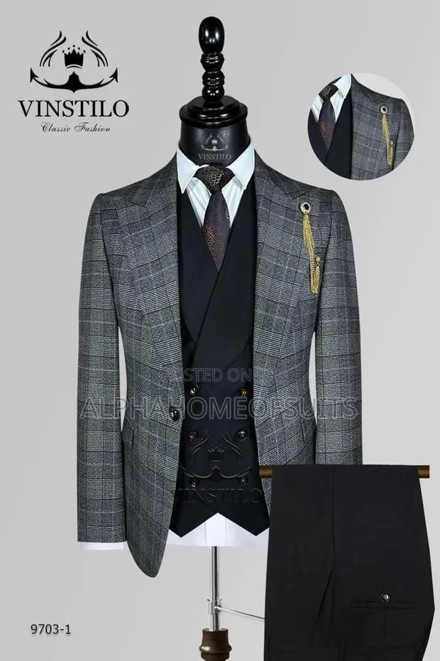 Executive Checked 3pcs Suits · Photo 1