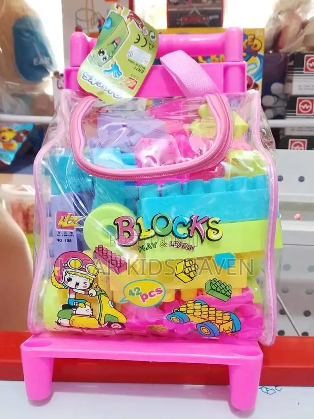 42 Pieces Lego/ Building Blocks in a Trolley Bag 2 Years to 4 Years · Photo 1