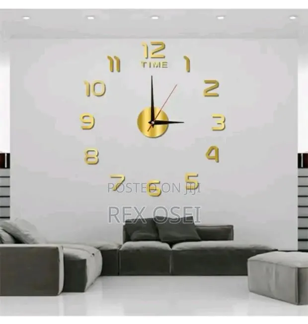3d Wall Clock Gold · Photo 1