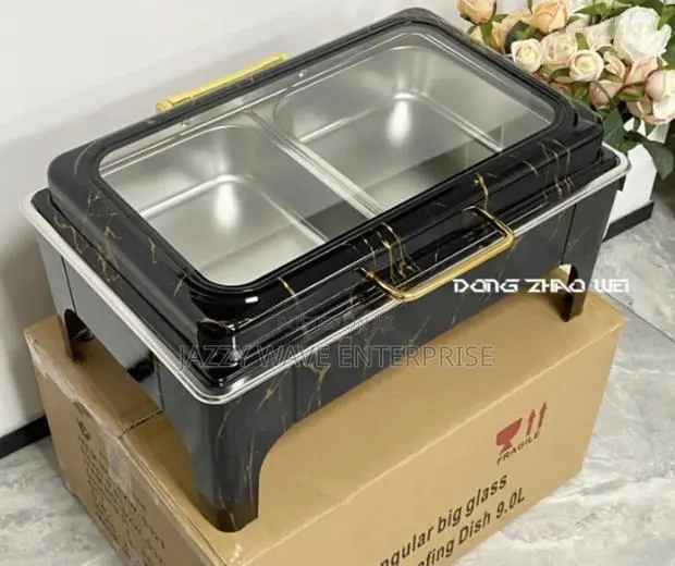 9 Litres Golden Black Chaffing Dish · Photo 1