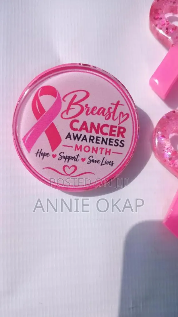 Resin Breast Cancer Awareness Brooches - Different Shapes and Sizes · Photo 1