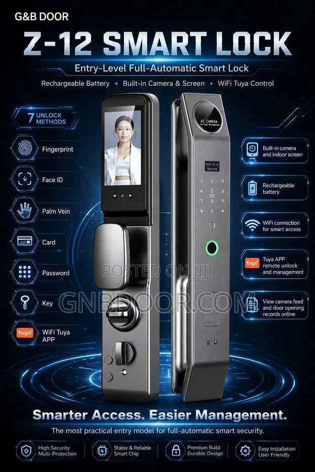 G B Smart Lock With Faceid Fingerprint Tuya App Digital Door Handle · Photo 4