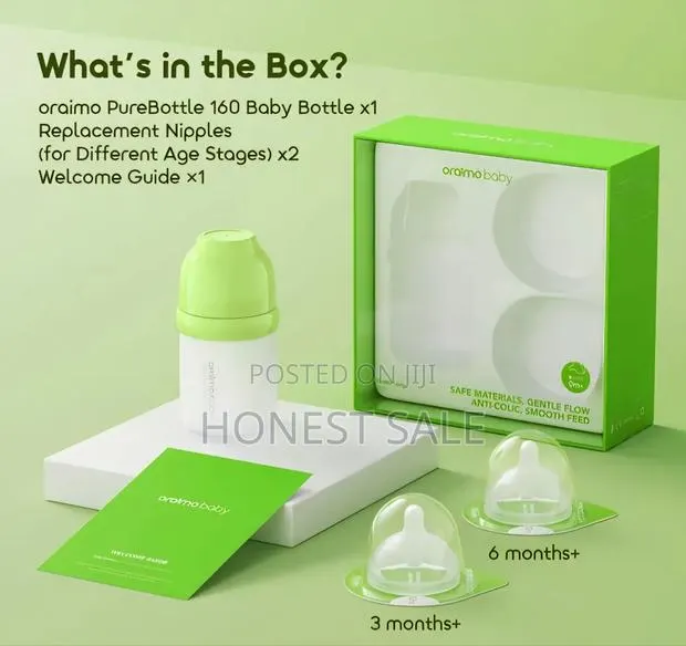 Oraimo Purebottle 160 160ml Anti-Colic Silicone Glass Baby Bottle · Photo 1