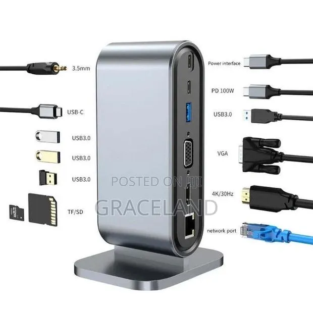 12 in 1 Tower USB Type C Docking Station PD 100W · Photo 1