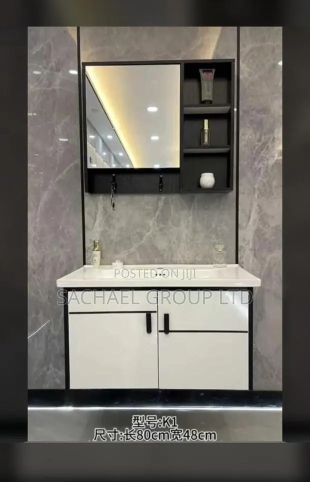 Bathroom Cabinet With Mirror 80cm · Photo 1