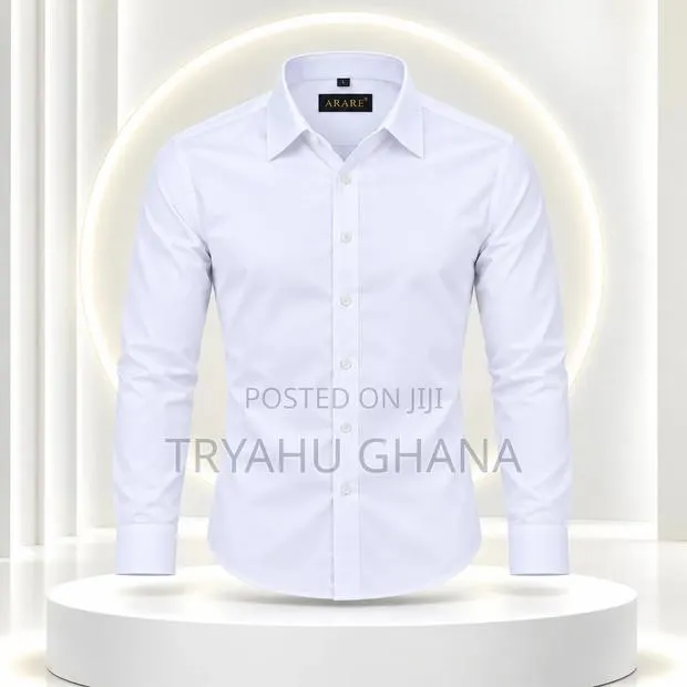 TRYAHU Premium ARARE White Long-Sleeve Office Shirt · Photo 1