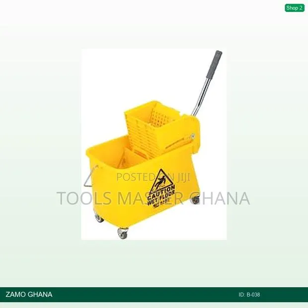 20l Single Mop Trolley Yellow - B-038 · Photo 1