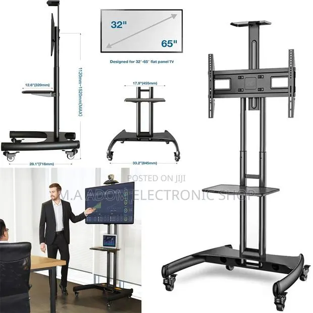 Floor Tv Stand With Wheels Suitable for Tv Between 32”-75 · Photo 1