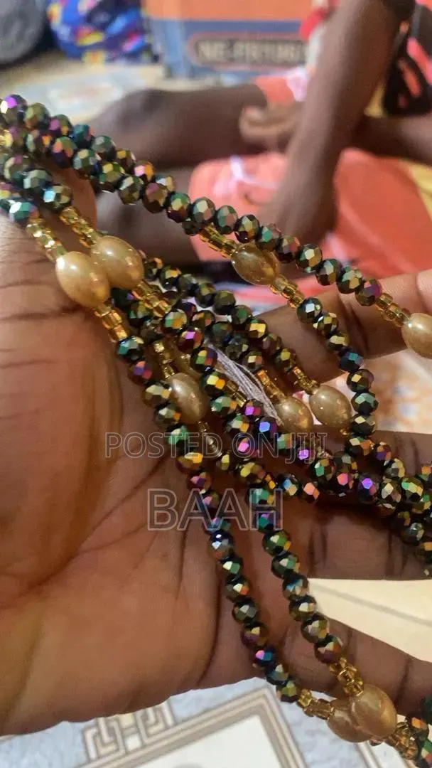 > GH₵ 85 - Midnight Shine Crystal Waist Beads With Gold - 1 Piece · Photo 1
