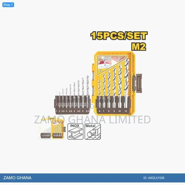 15 PCS M2 HSS Drill Bits - Akdl51508 · Photo 1