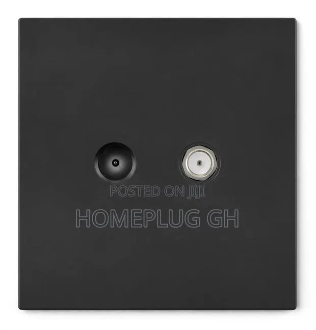 Satellite + TV Socket – Black (F1-B-09) · Photo 1