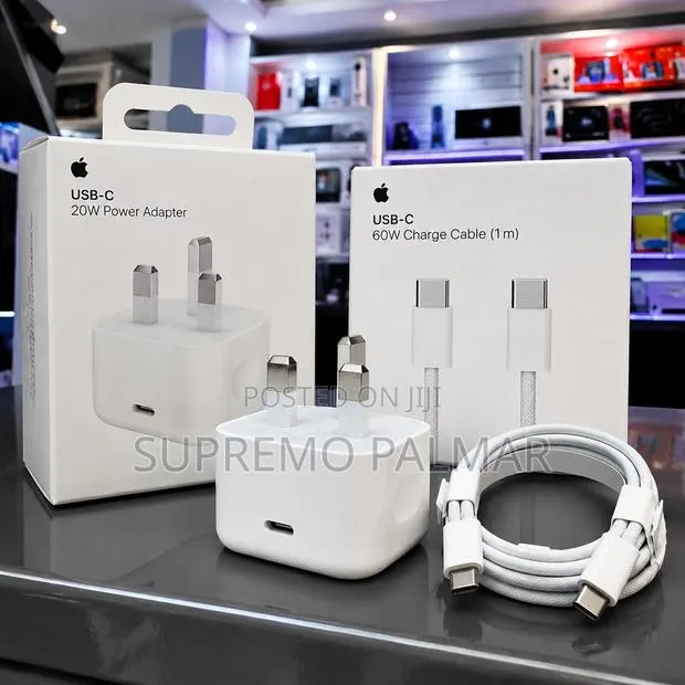 Complete Apple 20W USB-C Type-C Fast Charger + 1m Cable UK 3- Pin Plug · Photo 1