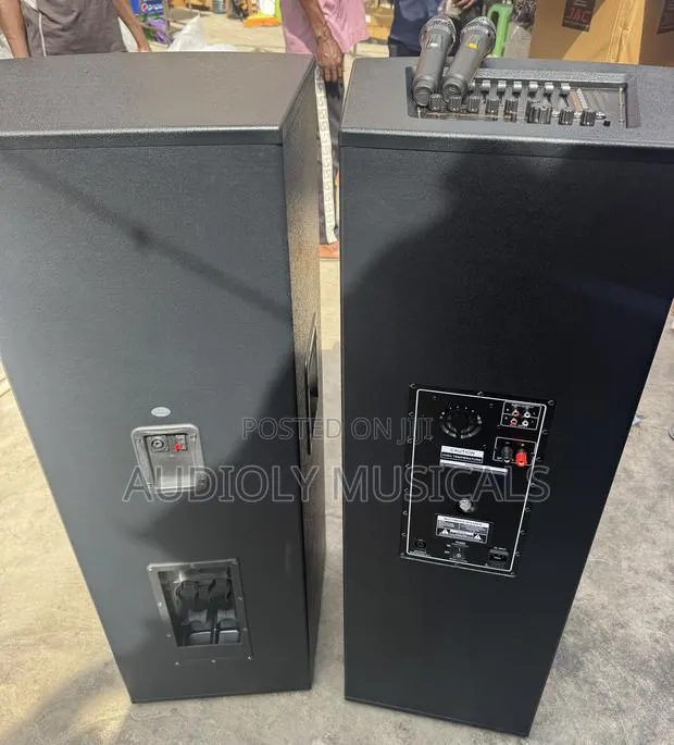 Active Full Range Speaker Pair With Two Microphones and Cables · Photo 1