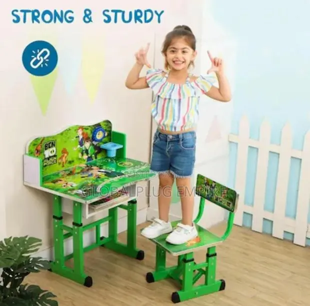 Kids Study Table And Chair Desk- Green · Photo 3