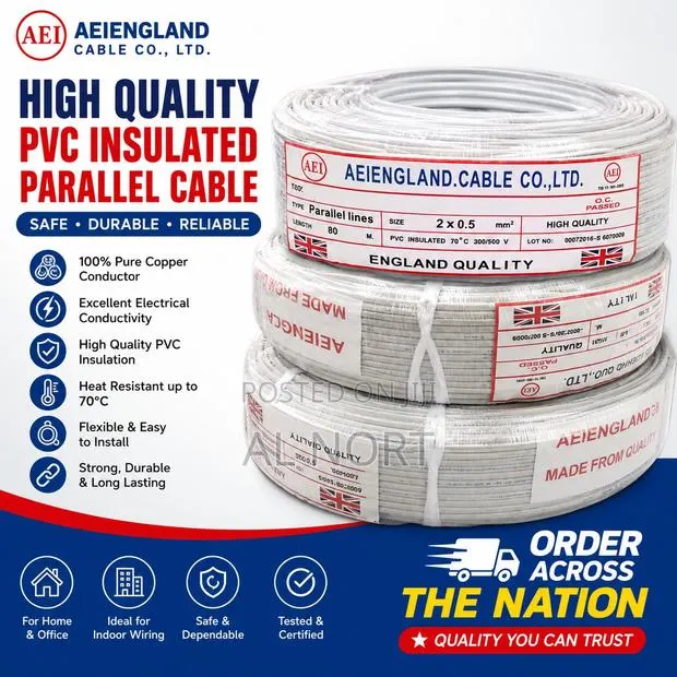 Aei England PVC Insulated Parallel Electrical Cable 2×0.5mm2 · Photo 1